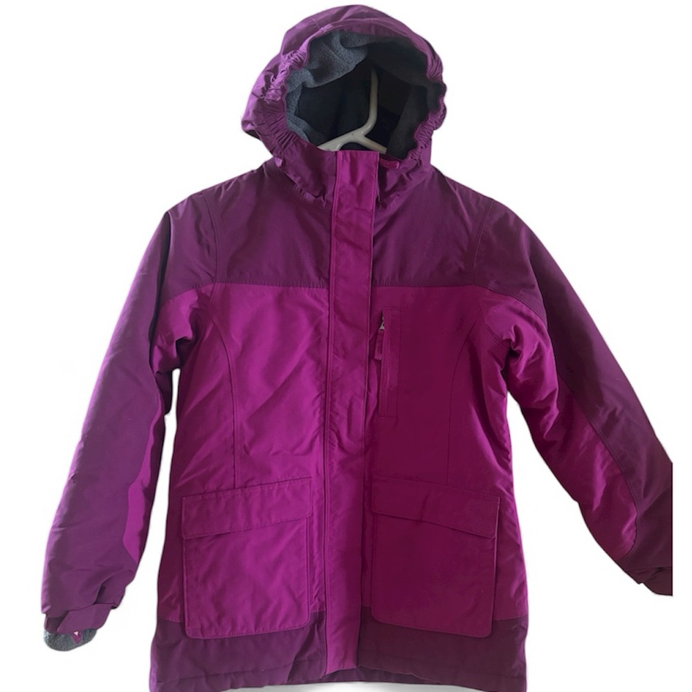 Lands’ End Squall Winter Jacket Girls Medium 10/12 Pink Berry for Snow & Ski EUC
